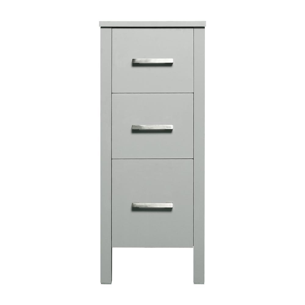20 in. W x 12 in. D x 30 in. H Bathroom Vanity Cabinet Linen Cabinet with Three Drawers in Gray - Super Arbor