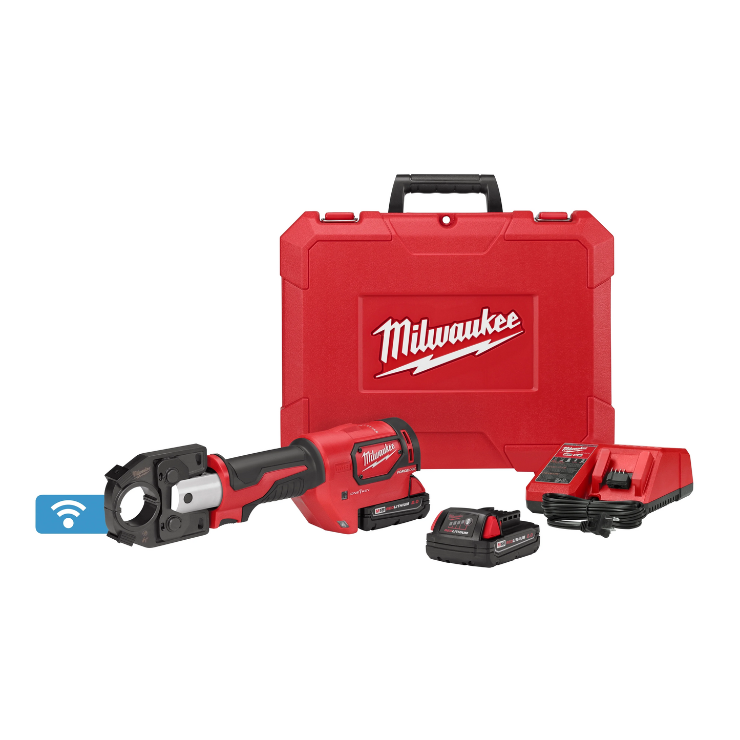 Milwaukee M18 18V Lithium-Ion Cordless FORCE LOGIC 600 MCM Crimper Kit with 600 MCM Copper U-Style Die Kit