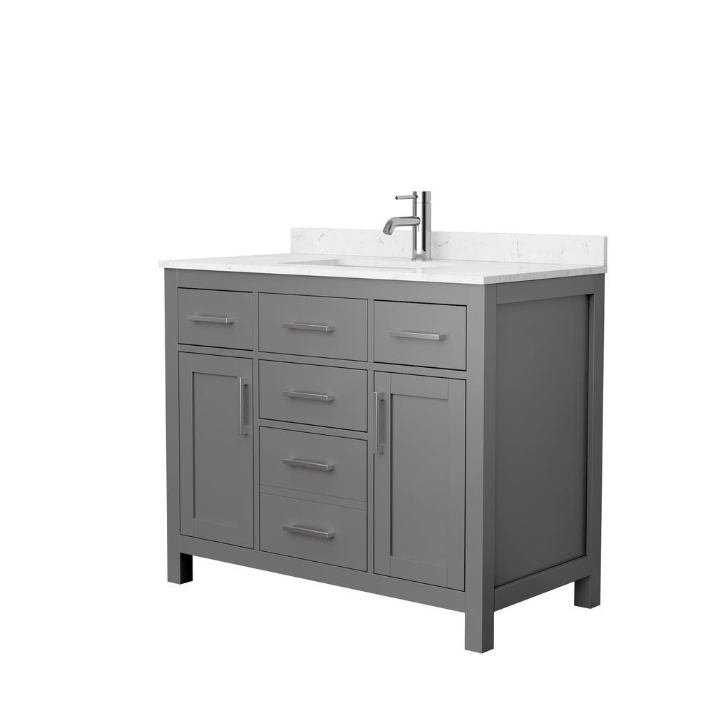 Beckett 42 in. W x 22 in. D Single Vanity in White with Cultured Marble Vanity Top in White with White Basin - Super Arbor
