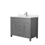 Beckett 42 in. W x 22 in. D Single Vanity in White with Cultured Marble Vanity Top in White with White Basin - Super Arbor