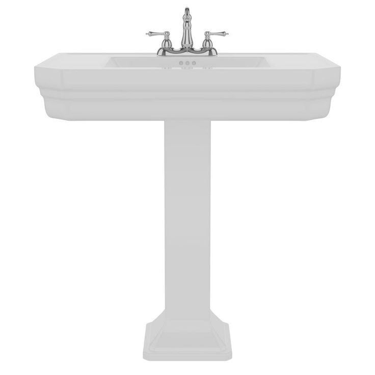 Barclay Products Corbin Pedestal Sink Combo in White with 4 in. Centerset Faucet Holes