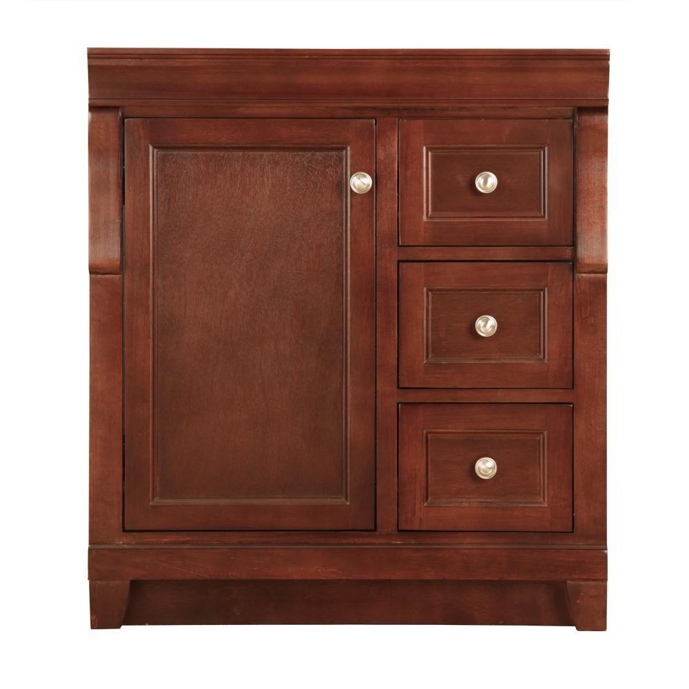 Naples 30 in. W Bath Vanity Cabinet Only in Tobacco with Right Hand Drawers - Super Arbor