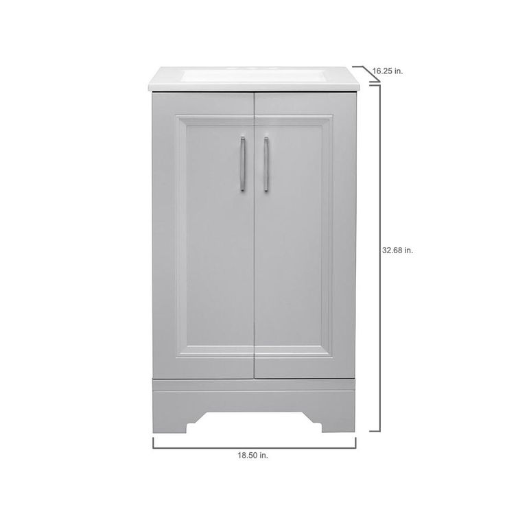 Willowridge 18-1/2 in. W Bath Vanity in Dove Gray with Cultured Marble Vanity Top in White with White Sink
