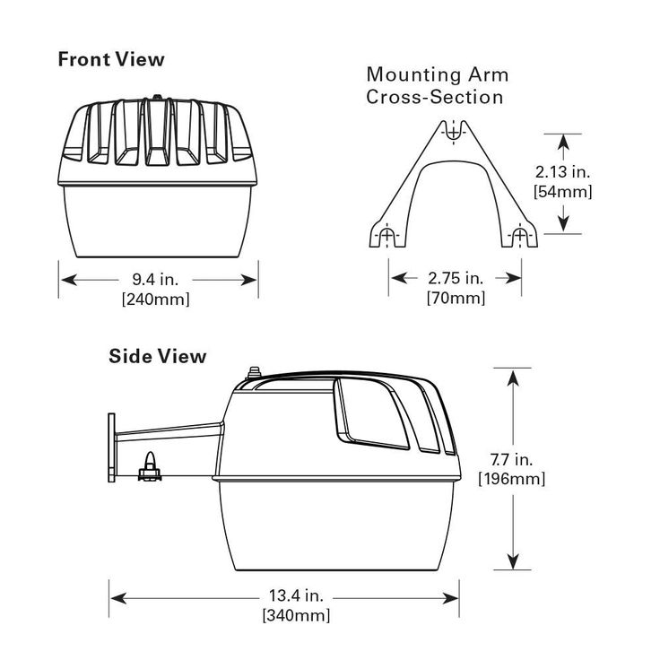 Gray Outdoor LED Area and Wall Dusk to Dawn Security Light with Replaceable Photo Control, 5500 Lumens