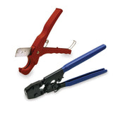 PEX Plumbing Kit - Crimper, Cutter Tool with Lock Hook, 1/2 in. Elbow Cinch and Half Clamp