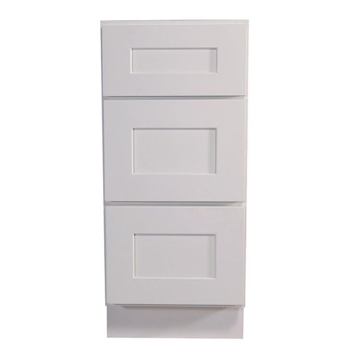 Brookings Plywood Ready to Assemble Shaker 18x34.5x24 in. 3-Drawer Base Kitchen Cabinet in White