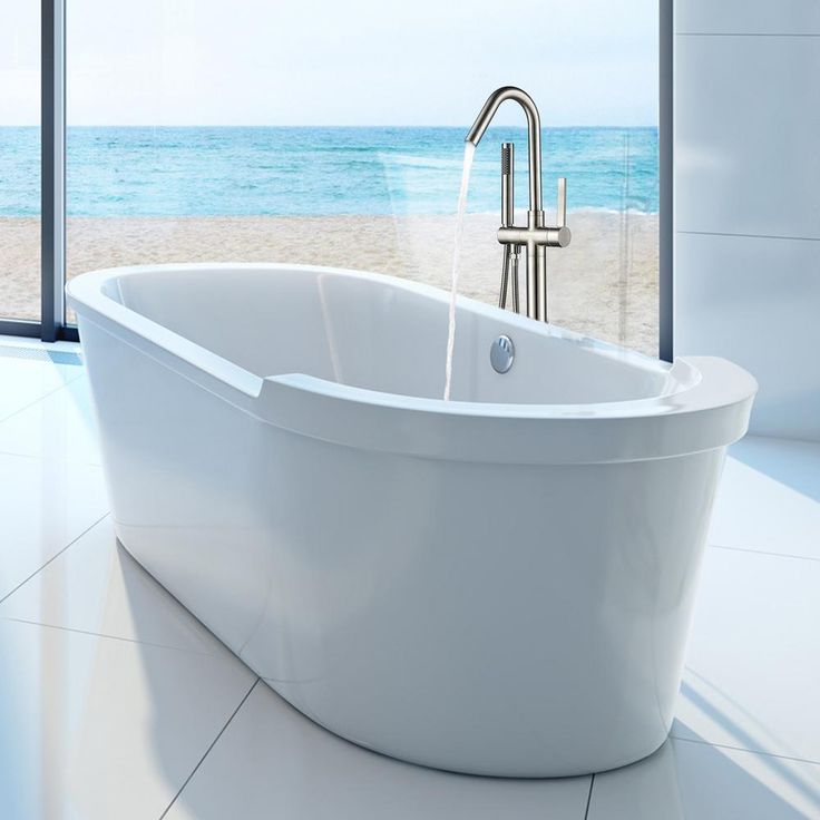 40 in. H x 11 in. W Single-Handle Claw Foot Tub Faucet with Hand Shower in Brushed Nickel