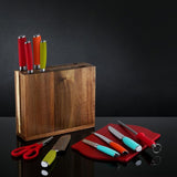 12-Piece Solid Multicolor Cutlery Set with Knife Block