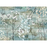 MHF Home Blue Floral 18 in. W x 13 in. L Polypropylene Placemat Set (4-Pack)