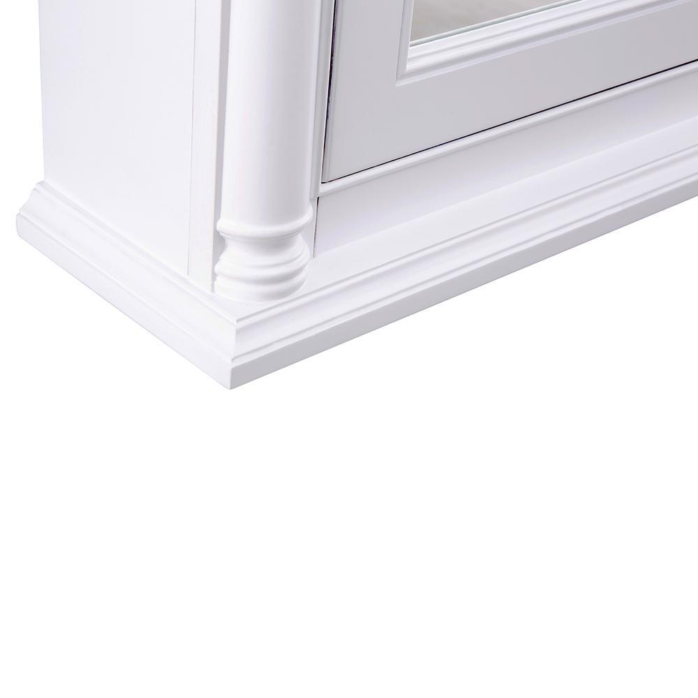 Strousse 24 in. W x 30 in. H Surface Mount Mirrored Medicine Cabinet in White - Super Arbor