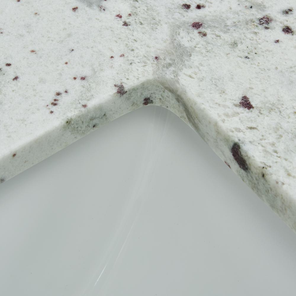 61 in. W x 22 in. D x .75 H Granite Double Basin Vanity Top in Glacier White with White Basins - Super Arbor