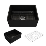 Classico Farmhouse Apron Front Fireclay 30 in. Single Bowl Kitchen Sink with Bottom Grid and Strainer in White - Super Arbor