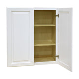 Newport Ready to Assemble 24x36x12 in. 2-Door Wall Cabinet with 2-Shelves in Classic White - Super Arbor