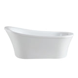 Rachel 70 in. Acrylic Slipper Flatbottom Non-Whirlpool Reversible Drain Bathtub in White - Super Arbor