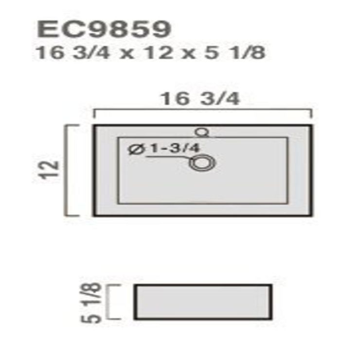 Elanti Wall-Mounted Rectangle Bathroom Sink in White