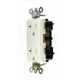 Decora Plus 20 Amp Industrial Grade Duplex Outlet, White - Super Arbor