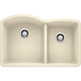DIAMOND Undermount Granite Composite 32 in. 60/40 Double Bowl Kitchen Sink in Anthracite - Super Arbor