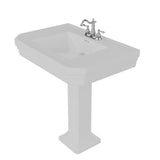 Barclay Products Corbin Pedestal Sink Combo in White with 4 in. Centerset Faucet Holes