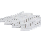 Jeffrey Court Jet Stream White Herringbone 10 in. x 11 in. x 8 mm Honed Marble Stone Mosaic Wall/Floor Tile