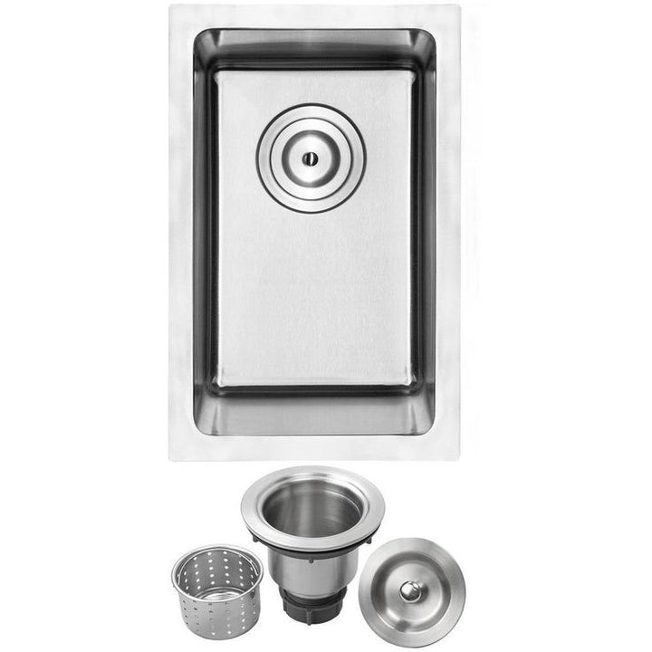 Arlo Undermount 18-Gauge Stainless Steel 12 in. Single Bowl Kitchen and Bar Sink with Basket Strainer