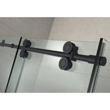 Langham 44 in. - 48 in. x 33.8125 in. x 75 in. Frameless Corner Sliding Shower Door in Matte Black - Super Arbor