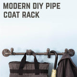 1/2 in. x 2.375 ft. L Black Steel Pipe 4 Hook Coat Rack Kit