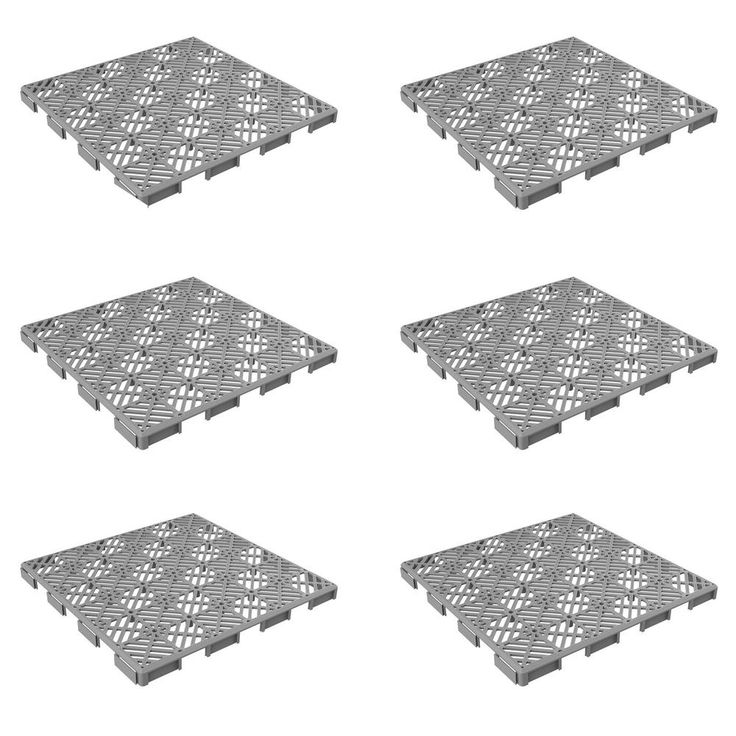 Pure Garden 11.5 in. x 11.5 in. Grey Outdoor Interlocking Diamond Pattern Polypropylene Patio and Deck Tiles (Set of 30)