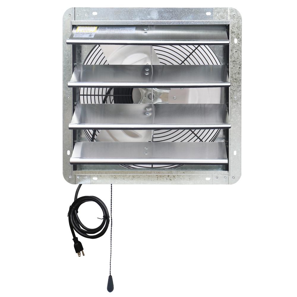 5088 CFM Silver Electric Powered Gable Mount Shutter Fan/Vent - Super Arbor