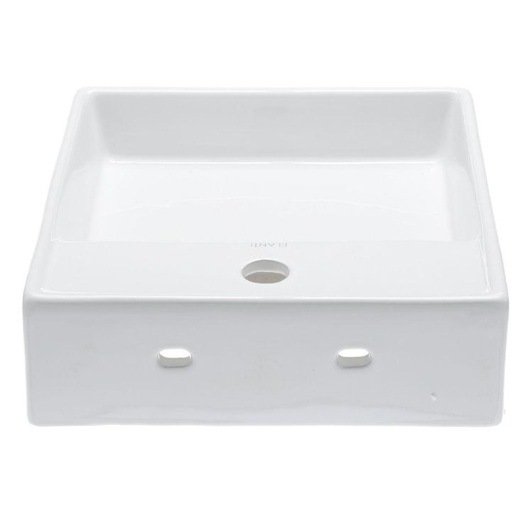 Elanti Wall-Mounted Square Bathroom Sink in White