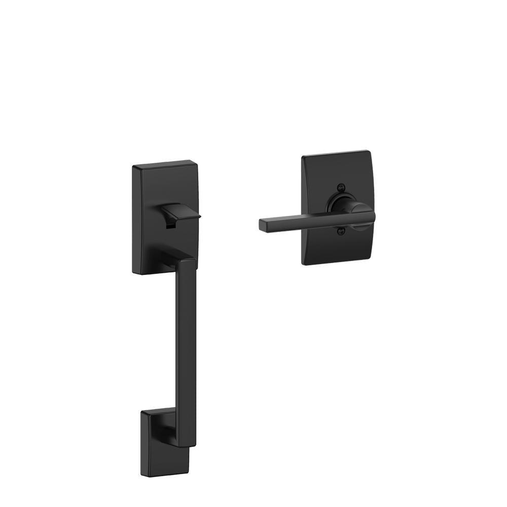 Century Satin Nickel Entry Door Handle with Latitude Door Lever - Super Arbor