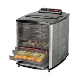 10-Tray Black and Silver Food Dehydrator with Temperature Display