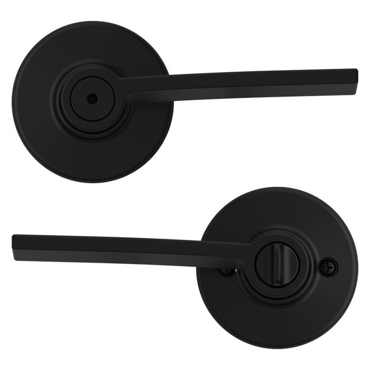 Kwikset Ladera Matte Black Bed & Bath Privacy Lever, Reversible (Right or Left Handed)