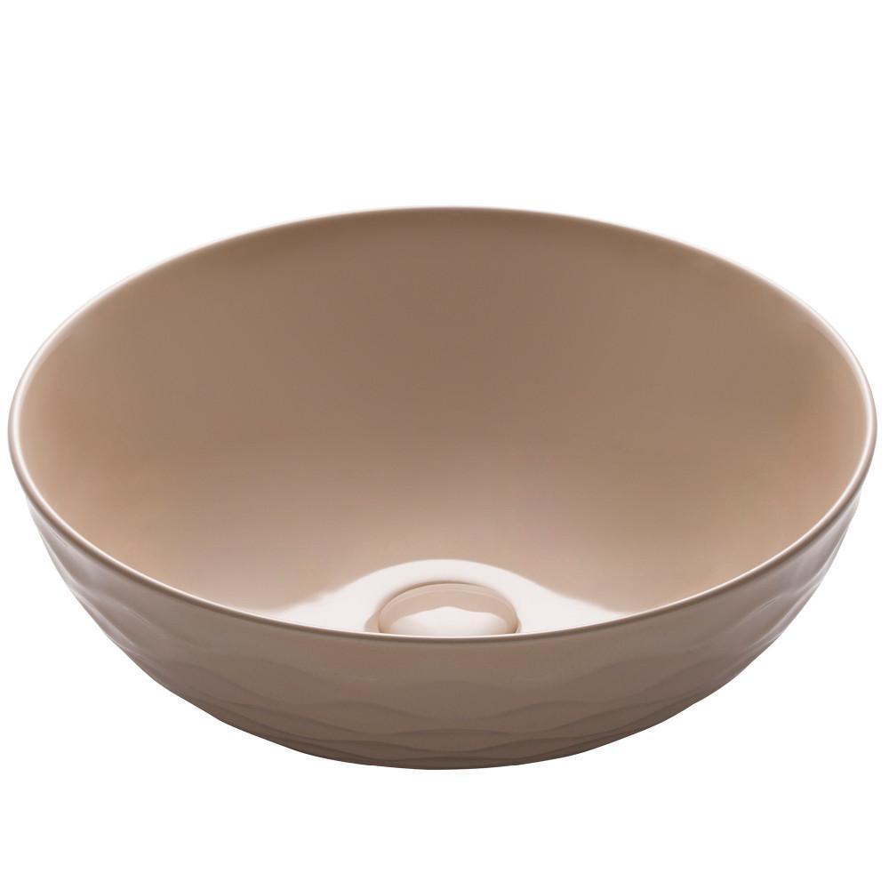 Viva 16-1/2 in. Round Porcelain Ceramic Vessel Sink in White - Super Arbor