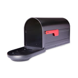 Barrington Post Mount Mailbox Black with Red Flag - Super Arbor