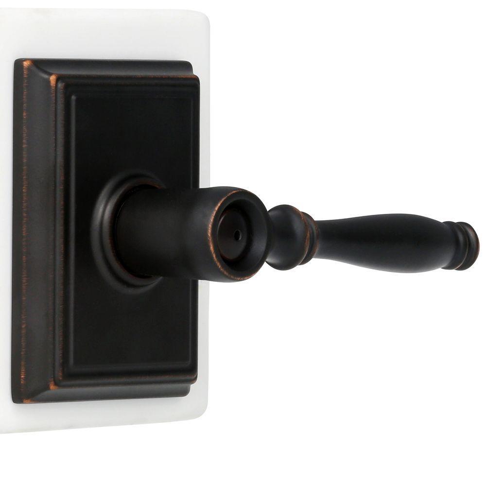 Birmingham Aged Bronze Privacy Bed/Bath Door Lever with Addison Trim - Super Arbor