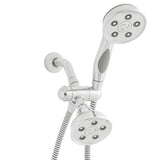 3-spray 3.78 in. Dual Shower Head and Handheld Shower Head in Brushed Nickel