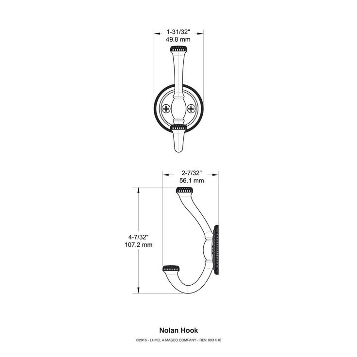 Nolan 4-3/8 in. Matte Black Wall Hook