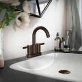Jacuzzi Duncan Matte Black 2-Handle 4-in Centerset WaterSense Bathroom Sink Faucet with Drain