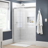 Simplicity 60 in. x 70 in. Semi-Frameless Traditional Sliding Shower Door in Nickel with Transition Glass - Super Arbor