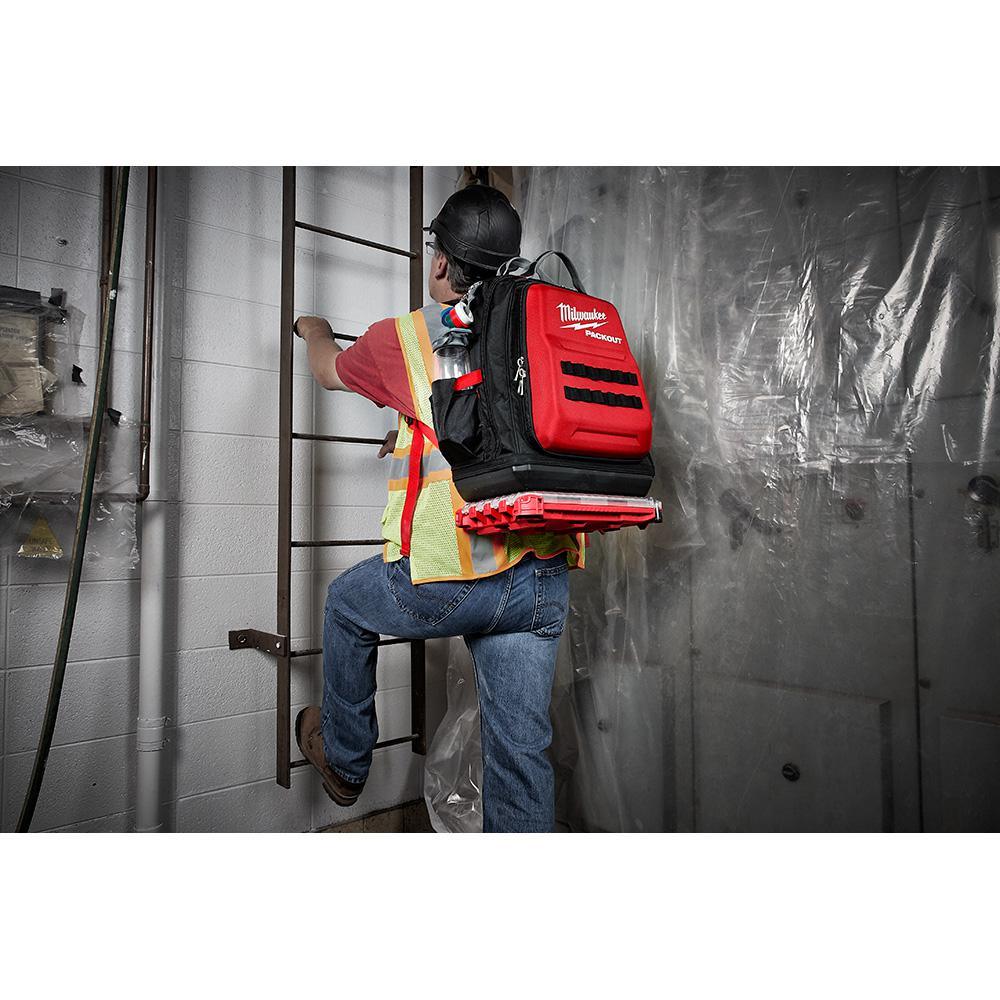 15 in. PACKOUT Backpack and 3/8 in. Drive SAE Ratchet and Socket Mechanics Tool Set with PACKOUT Case (28-Piece) - Super Arbor