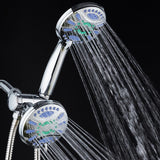 Antimicrobial 48-Spray 4.3 in. High Pressure 3-Way Dual Shower Head and Handheld Shower Head Combo in Chrome - Super Arbor
