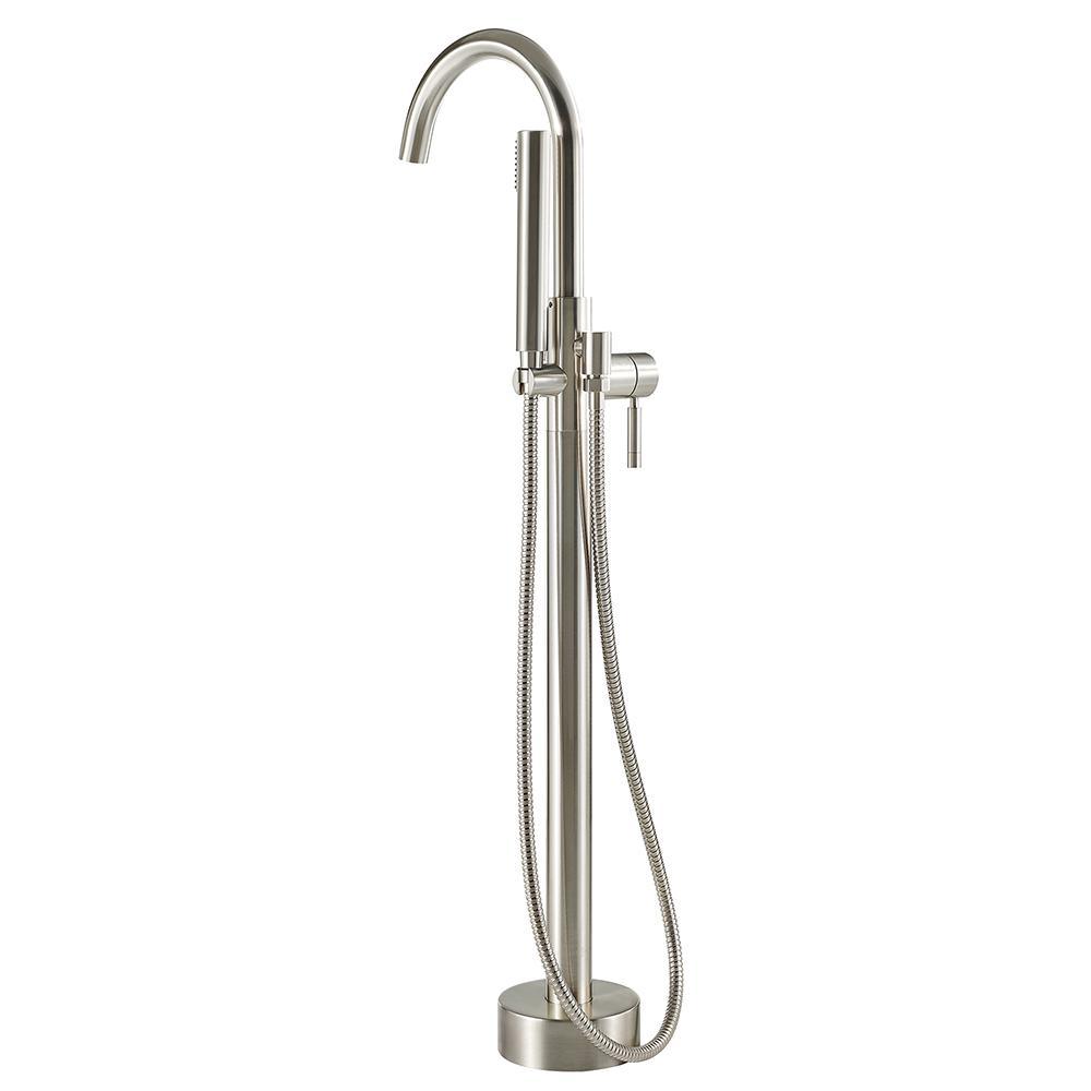 Cantora 60 in. Acrylic Flatbottom Non-Whirlpool Bathtub in White and Faucet Combo in Chrome - Super Arbor