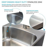 All-in-One 44.8 in. x 22 in. x 35 in. Metal Drop-In Laundry/Utility Sink and Cabinet in Black