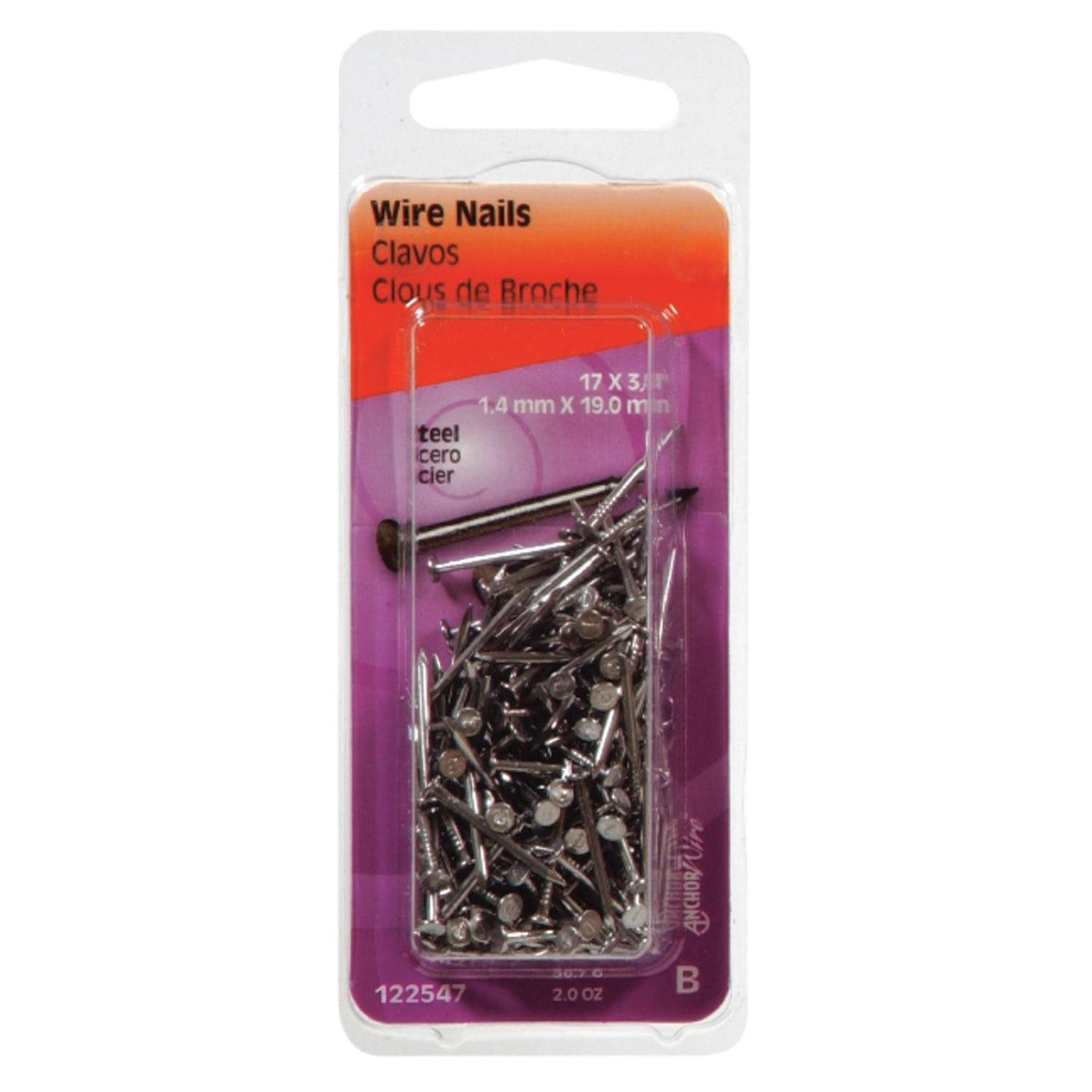 Hillman 3/4 in Wire Bright Steel Nail with Flat Head