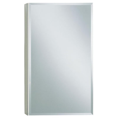 15 in. W x 26 in. H Single Door Recessed or Surface Mount Medicine Cabinet in Adonized Aluminum - Super Arbor