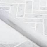 Jeffrey Court Jet Stream White Herringbone 10 in. x 11 in. x 8 mm Honed Marble Stone Mosaic Wall/Floor Tile