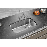 All-in-One Dual Mount Stainless Steel 33 in. 2-Hole Single Bowl Kitchen Sink in Brushed with Faucet - Super Arbor