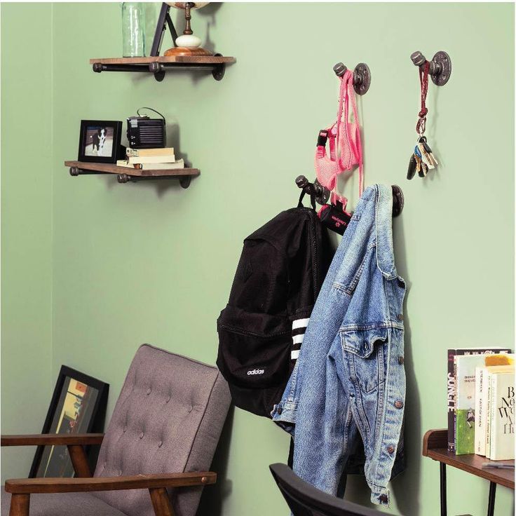 1/2 in. Black Steel Pipe Wall Hook Kit (4-Pack)