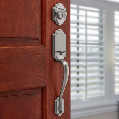 Kwikset Arlington Venetian Bronze Smartkey Single-Cylinder Deadbolt Keyed Entry Door Handleset Lido