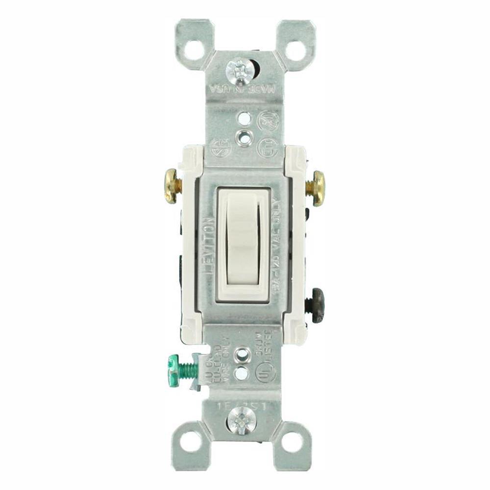 15 Amp 3-Way Toggle Switch, White (6-Pack) - Super Arbor
